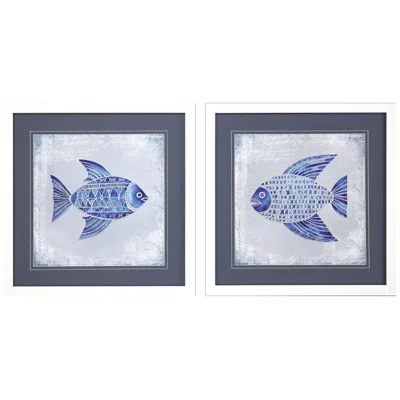 Paragon Summer Vibes 29"w X 29"h Framed Art Set Of 2 In Blue