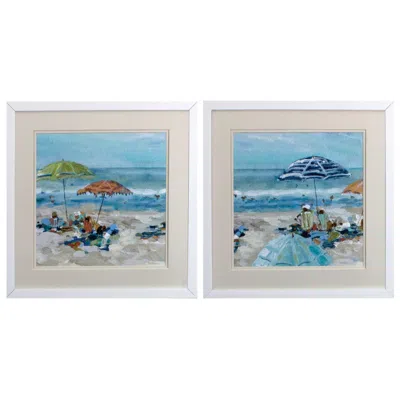 Paragon Sunny Beach Time 17"w X 17"h Framed Art Set Of 2