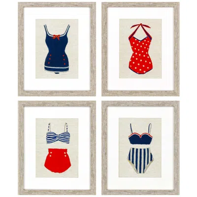 Paragon Swim 18"w X 22"h Framed Art Set Of 4 In Multi