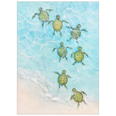 Paragon Swimming Turtles Ii 21"w X 29"h Canvas