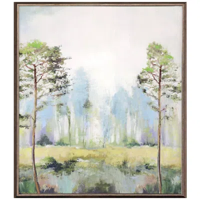 Paragon Tall Green Trees Ii 21"w X 25"h Non-glass Framed Art
