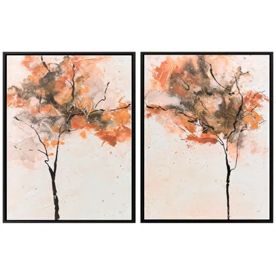 Paragon Textural Trees 19"w X 25"h Canvas Set Of 2