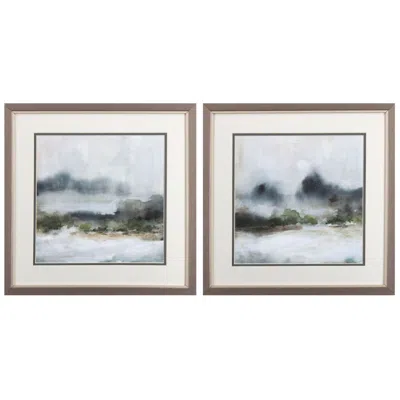 Paragon Textured Rain 17"w X 17"h Framed Art Set Of 2