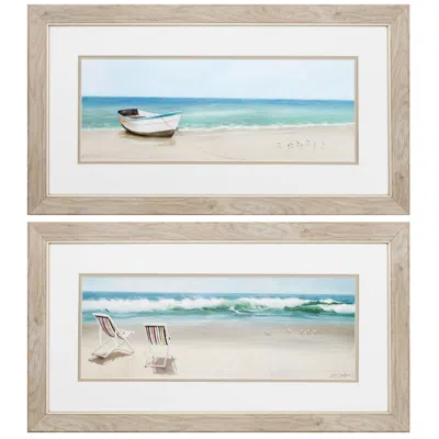 Paragon Tides View 27"w X 15"h Framed Art Set Of 2