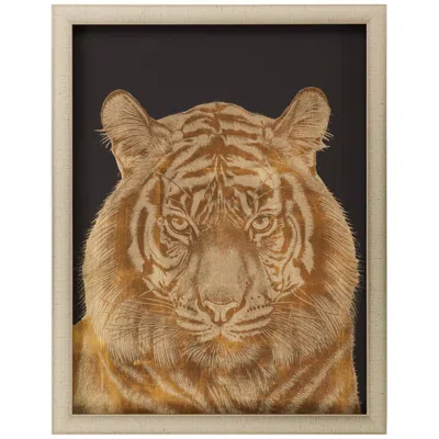 Paragon Tiger Portrait 35" High Framed Shadow Box Giclee Wall Art