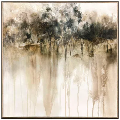 Paragon Tree Abstract 29"w X 29"h Non-glass Framed Art In Multi