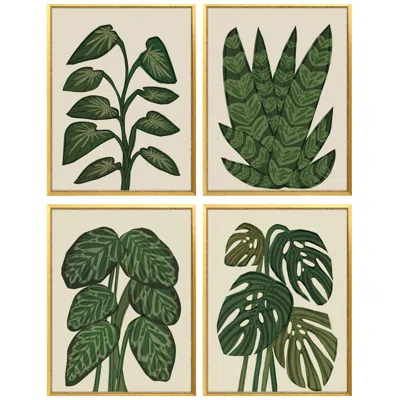 Paragon Tropical Abundance 19"w X 25"h Framed Art Set Of 4 In Green