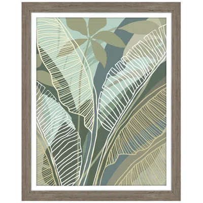 Paragon Tropical Botanical I 22"w X 28"h Non-glass Framed Art In Green