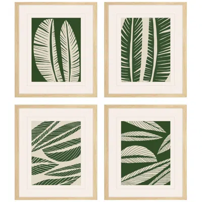 Paragon Tropical Flourish 20"w X 24"h Framed Art Set Of 4 In Multi