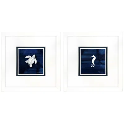 Paragon Turtle Seahorse 23"w X 23"h Framed Wall Art Set Of 2