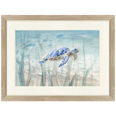 Paragon Undersea Turtle 36"w X 27"h Framed Art In Brown