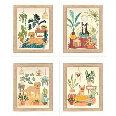 Paragon Urban Jungle Dogs 11"w X 13"h Framed Wall Art Set Of 4