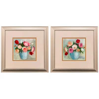 Paragon Variety Bouquet 12"w X 12"h Framed Art - Set Of 2 In Multi