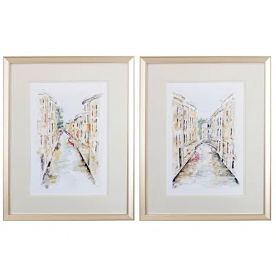 Paragon Venice Memories 20"w X 26"h Framed Art Set Of 2 In Gold