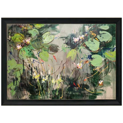 Paragon Water Lilies, Summer Pond 52"w X 37"h Framed Art In Multi