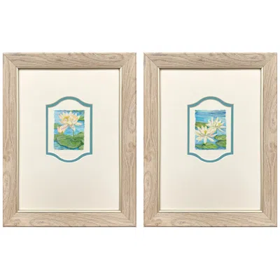 Paragon Water Lily Reverie 13"w X 17"h Framed Art Set Of 2
