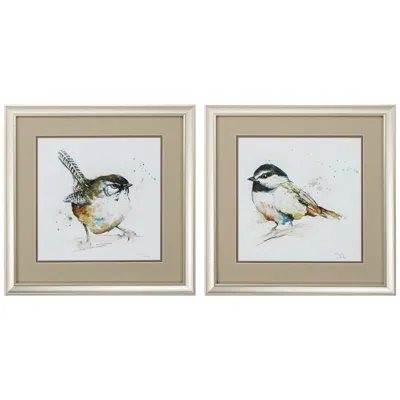 Paragon Watercolor Mountain 18" Square 2-piece Framed Wall Art Set