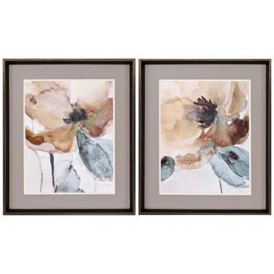 Paragon Watercolor Poppy 2-piece 27" High Framed Wall Art Set