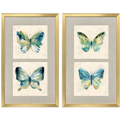 Paragon Watery Butterfly 20"w X 33"h Framed Art Set Of 2