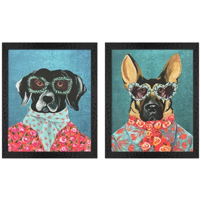 Paragon Whimsy Dog I 18"w X 22"h Framed Art Set Of 2