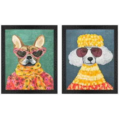 Paragon Whimsy Dog Ii 18"w X 22"h Framed Art Set Of 2