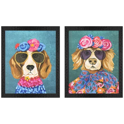 Paragon Whimsy Dog Iii 18"w X 22"h Framed Art Set Of 2