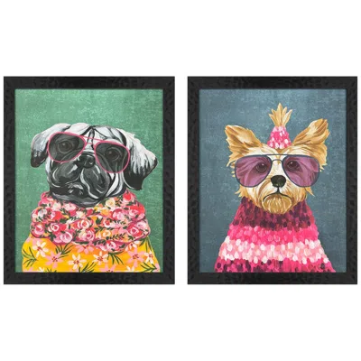 Paragon Whimsy Dog Iv 18"w X 22"h Framed Art Set Of 2