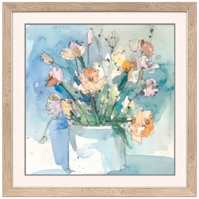Paragon White Flower Pot Ii 30"w X 30"h Framed Art In Multi
