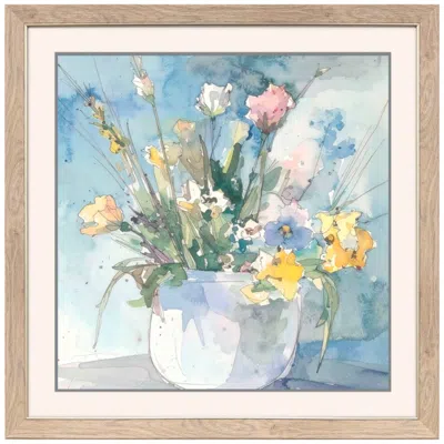 Paragon White Flower Pot Iii 30"w X 30"h Framed Art In Multi