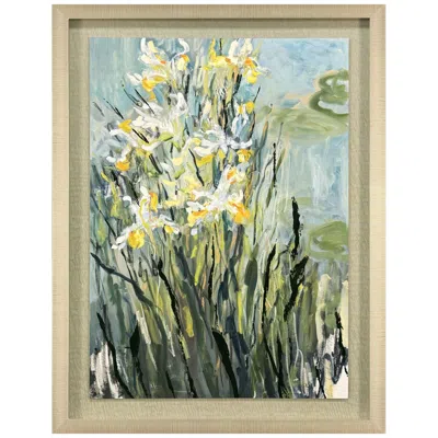 Paragon White Irises 31"w X 42"h Traditional Framed Art