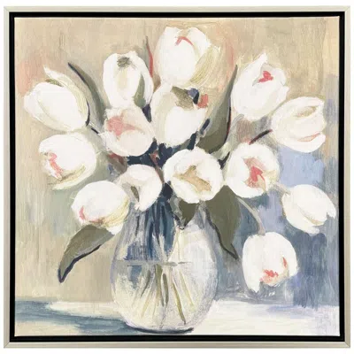 Paragon White Tulips 30"w X 30"h Transitional Canvas