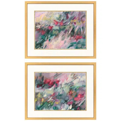 Paragon Wild Garden I 30"w X 24"h Framed Art - Set Of 2 In Multi
