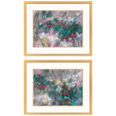 Paragon Wild Garden Ii 30"w X 24"h Framed Art - Set Of 2 In Multi