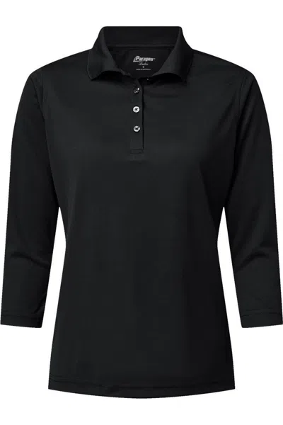 Paragon Women´s Lady Palm Three-quarter Sleeve Polo In Black