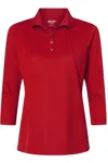 Paragon Women´s Lady Palm Three-quarter Sleeve Polo In Red