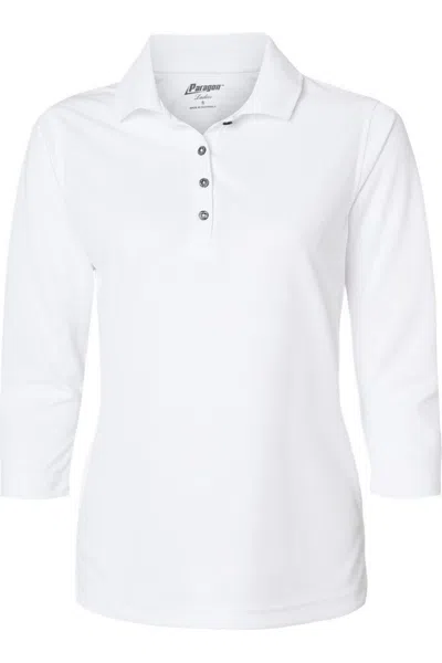 Paragon Women´s Lady Palm Three-quarter Sleeve Polo In White