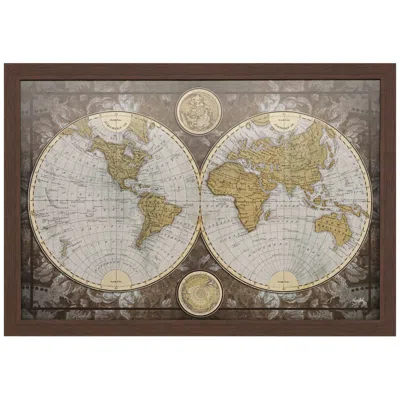 Paragon World Map 39" Wide Rectangular Giclee Framed Wall Art