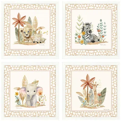 Paragon Youthful Animals 15"w X 15"h Framed Art - Set Of 4