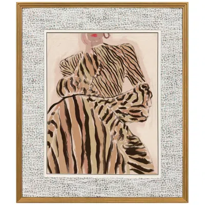 Paragon Zebra Elegance 34"w X 40"h Framed Art In Brown