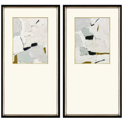 Paragon Zen Interactions I 19"w X 37"h Framed Art - Set Of 2 In White