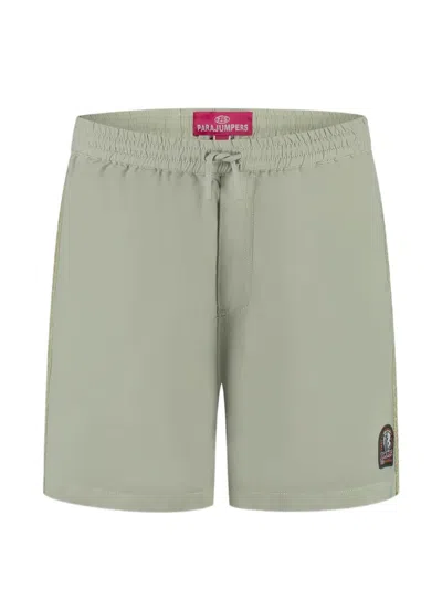 Parajumpers Kids' Alcor Drawstring Side Detail Swim Shorts In Green