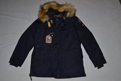 Pre-owned Parajumpers Authentic  Kodiak Eco Men Parka Navy Blue All Sizes Brand In L