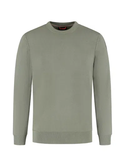 Parajumpers Basic Braw Ribbed Crew-neck Sweatshirt In Green