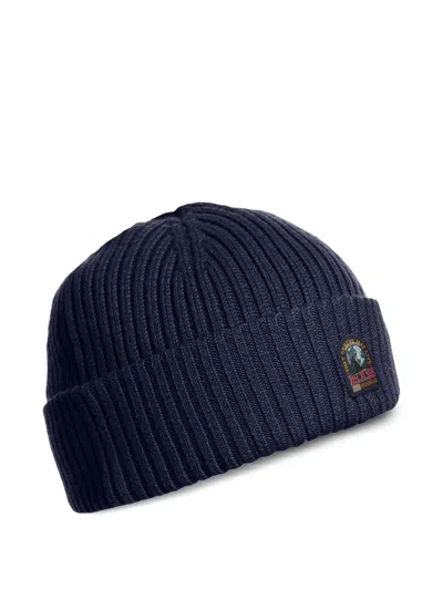 Parajumpers Basic Ribbed Beanie In Blue
