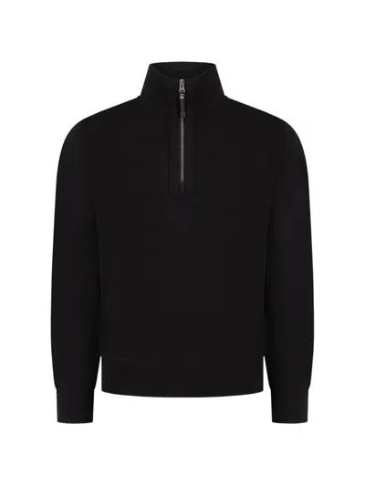 Parajumpers Basic Scoe Quarter-zip Ribbed-trim Sweater In Black