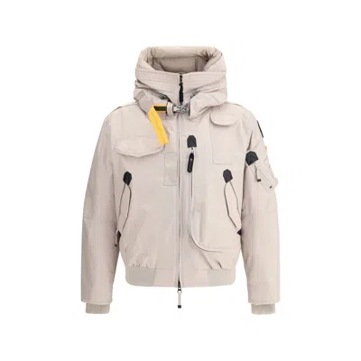 Parajumpers Gobis Bomber Hooded Jacket In Mastic In White