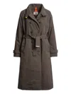 Parajumpers Belted Double-breasted Trench Coat In Brown