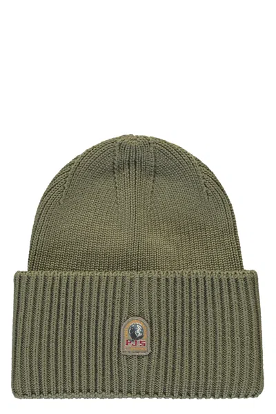 Parajumpers Beret In Olive Green Knit For Winter