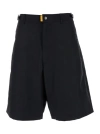Parajumpers Black Bermuda Shorts With Buckles At Sides In Black
