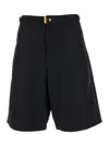 Parajumpers Black Bermuda Shorts With Buckles At Sides In Multicolor